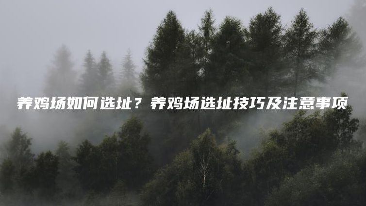 規(guī)模化蛋雞養(yǎng)殖場(chǎng)場(chǎng)址選擇及規(guī)劃布局研究